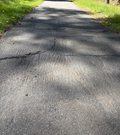 Der Radweg an der K 134 mit Rissen.