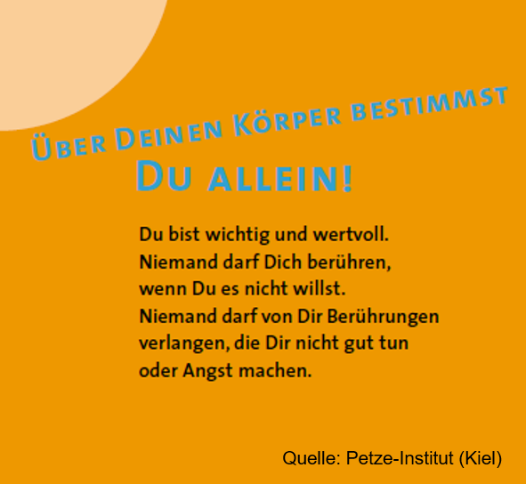Kurzer Hinweis zur Selbstbestimmung über den eigenen Körper.