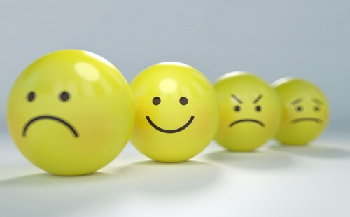 Smiley mit guter und schlechter Laune. Smiley mit guter und schlechter Laune.