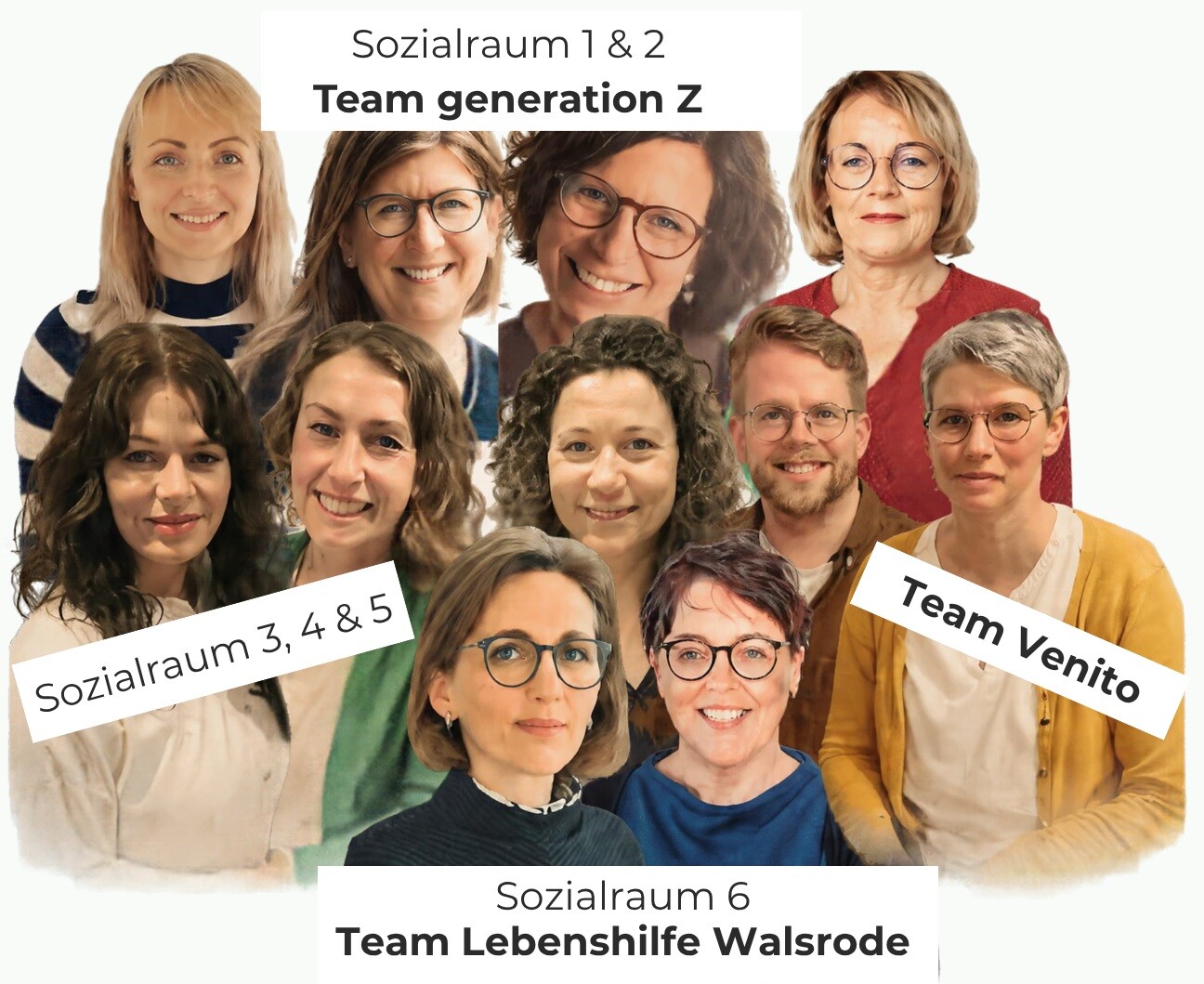 Collage von den Personen der Sozialraumarbeit Collage von den Personen der Sozialraumarbeit