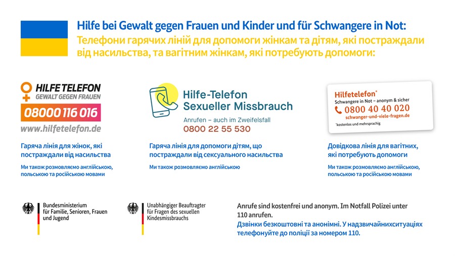 Hilfe bei Gewalt gegen Frauen und Kinder