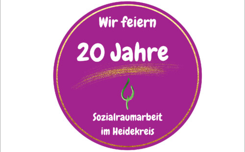 Logo "Wir feiern 20 Jahre - Sozialraumarbeit im Heidekreis"
